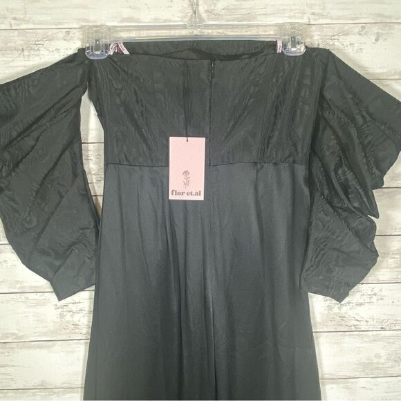 Flor Et Al Jumpsuit Off Shoulder Taffeta Polyester Formal Black Tie 4 NWT $695 - Picture 7 of 14